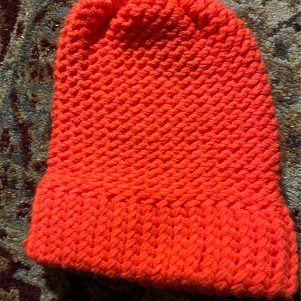 New Orange hand knitted hat